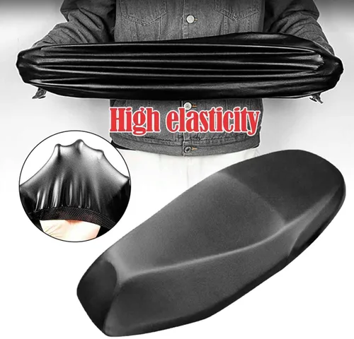 Miniatura 6 de Funda de asiento de motocicleta, protector universal de asiento de motocicleta, cojín elástico de piel sintética impermeable, cubierta completa