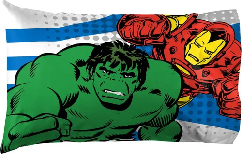 Miniatura 6 de Jay Franco Marvel Comics Avengers Good Guys - Juego de ropa de cama individual de 4 piezas, color azul