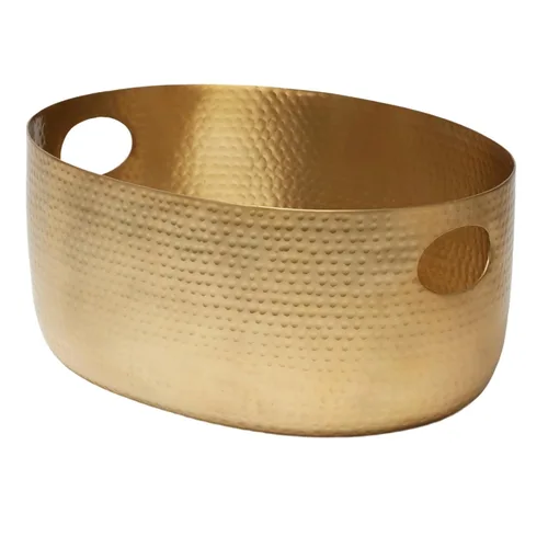American Metalcraft - Tina de aluminio para bebidas, solución grande para servir fiestas con asas para bebidas, 512 onzas, color dorado