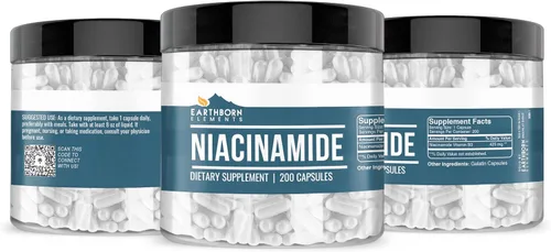Miniatura 4 de Earthborn Elements Niacinamida (vitamina B3), cápsulas, sin rellenos de magnesio, sin enjuague