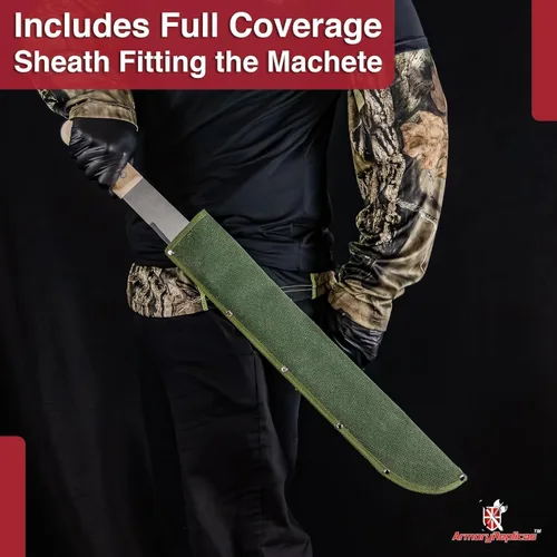Miniatura 6 de Armory Replicas Cuchillo de machete de espiga completa - Herramienta multiusos para acampar al aire libre