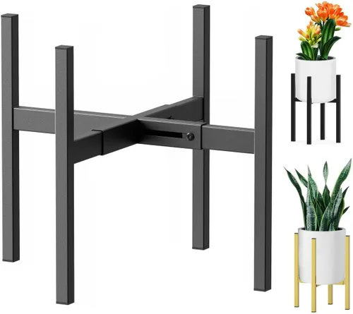 Miniatura 7 de Soporte de metal para plantas, tamaño ajustable para macetas grandes de 10, 12, 13, 14, 15 y 16 pulgadas, soporte de plantas expandible de mediados