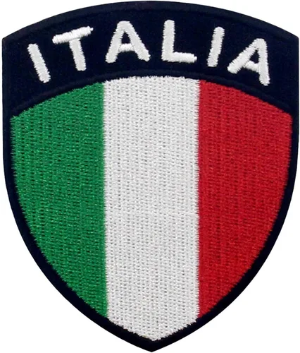 EmbTao Parche de bandera de escudo de Italia bordado apliques para coser en emblema nacional italiano
