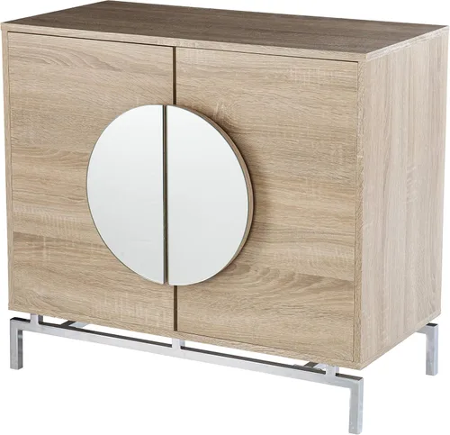 SEI Furniture - Armario de bar Northdom con almacenamiento de vino - Diseño de transición, hierro natural y madera - Ideal para sala de estar, bar
