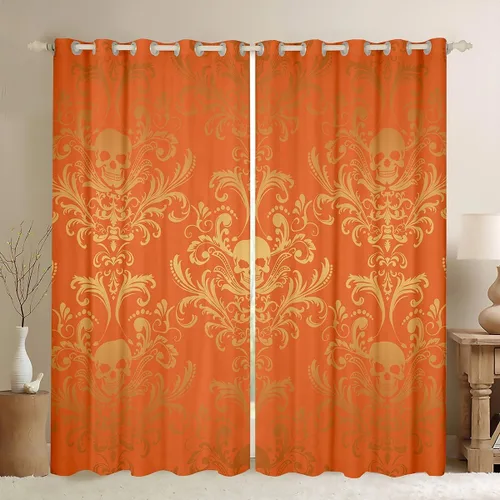 Miniatura 29 de Cortinas y cortinas de damasco turquesa para adultos, cortinas opacas barrocas victorianas antiguas, 2 paneles de 38 pulgadas de ancho x 54 pulgadas