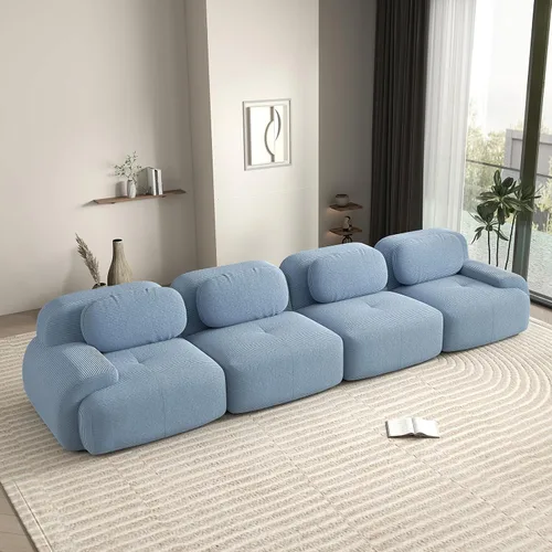 Miniatura 12 de Sofá biplaza moderno de 80 pulgadas para sala de estar, sofá de pana en forma de nube con asiento profundo, sofá modular negro, sofás de dos plazas