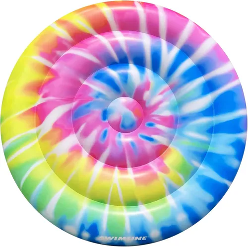 SWIMLINE Flotador de piscina original Tie Dye (espiral), tumbona de vinilo duradero para adultos y adolescentes, divertido flotador de piscina para