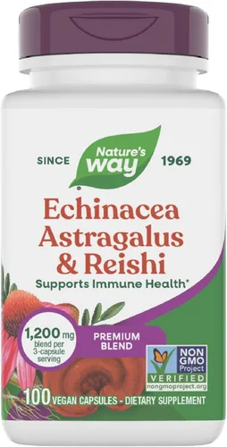 Nature's Way Echinacea Astrágalo y Reishi, Apoyo Inmunológico*, 100 Cápsulas