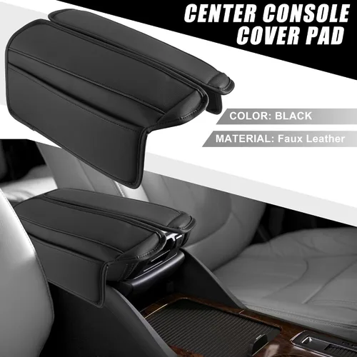 Miniatura 2 de Cojín para reposabrazos de consola central de automóvil, almohadilla suave, color negro, para Nissan Rogue 2021 2022 2023 (paquete de 2)