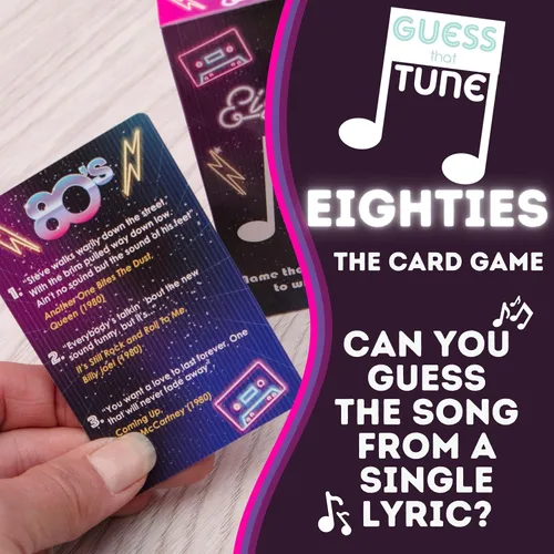 Miniatura 2 de Boxer Gifts Juegos de cartas musicales de los años ochenta para adultos y familias Letras de canciones Noche de juegos - Nombre de la canción