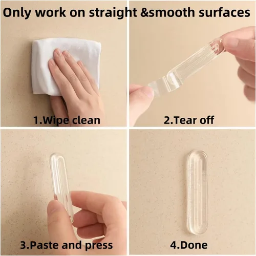 Miniatura 7 de 4 piezas de topes largos para muebles - Protectores de pared, tope de puerta de refrigerador, 5.5x0.7x0.2 pulgadas