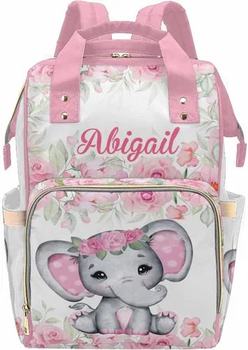 Miniatura 7 de Mochila personalizada para pañales con nombre, mochila grande multifuncional personalizada para pañales de gran capacidad, bolsa de mamá para nueva