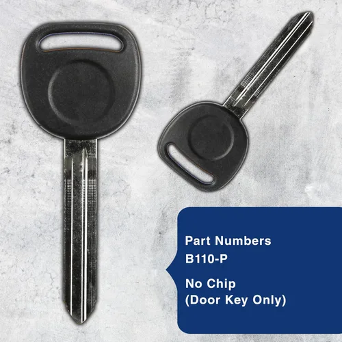 Miniatura 4 de KeylessOption Hoja de llave de coche de encendido sin cortar Master Keyblank Cabeza de plástico para B110, B110-P (paquete de 2)
