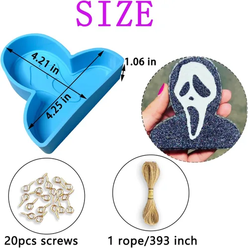 Miniatura 4 de Molde de silicona para Halloween, molde de freshie de fantasmas gritos para cuentas aromáticas, kit de freshies de automóvil, suministros para Molde