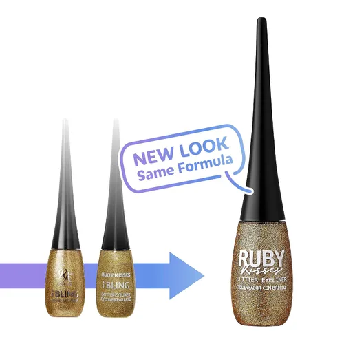 Miniatura 2 de Ruby Kisses Delineador de ojos Eye Bling Glitz N' Black