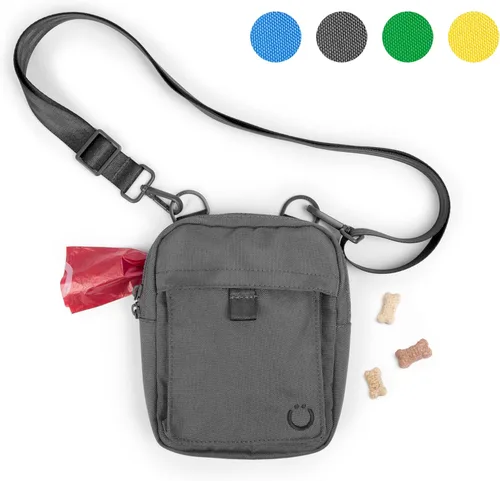 Miniatura 9 de Ubbi Bolsa de golosinas para perros para entrenamiento y caminar, opciones de uso de 3 vías, cruzado, cintura o clip, con cierre magnético