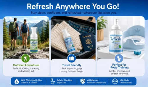 Miniatura 6 de Refresh Liquid Wipe: Espuma de papel higiénico Alternativa ecológica de toallitas húmedas desechables Limpia y calma con hamamelis y aloe