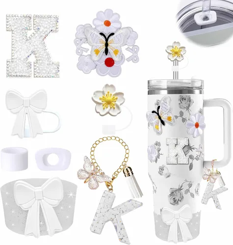 Miniatura 41 de 15 piezas de set de accesorios para vaso Stanley Cup 30oz 40oz con asa, incluye cubierta de pajita de silicona y bota, encanto de asa, encantos