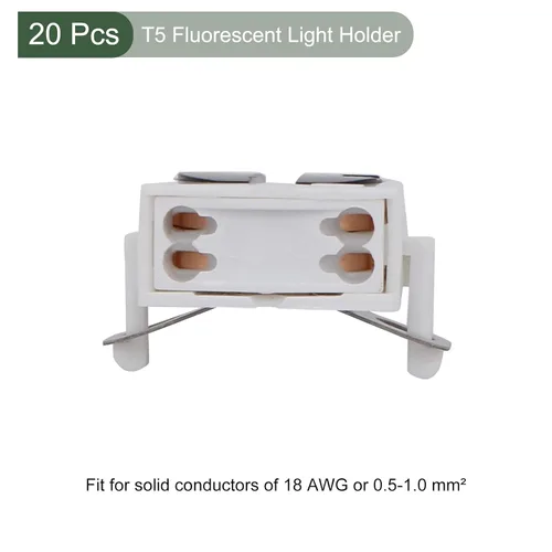 Miniatura 2 de YOKIVE 20 piezas de soporte de luz fluorescente, enchufe de lámpara T5, base G5, piezas de repuesto para enchufe, ideal para hogares, oficina