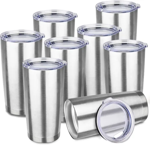 Miniatura 36 de StarSpeed Vaso de 20oz a granel con tapa, acero inoxidable de doble pared aislada al vacío, taza de café con recubrimiento de polvo para bebidas