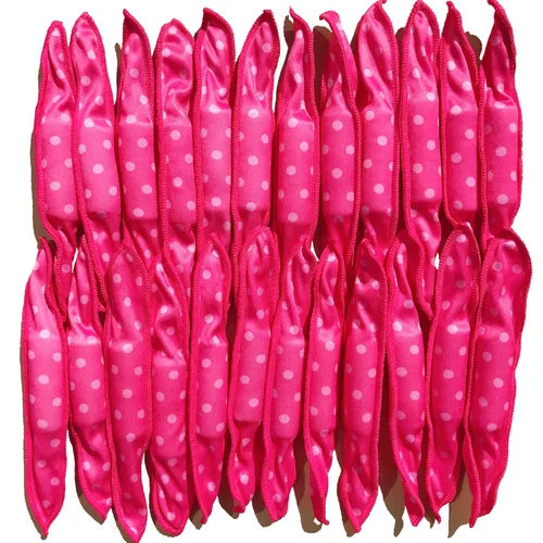 40 Rizadores de pelo suaves sin calor - Grandes rodillos de esponja de almohada para peinar durante la noche para peinado rizado Rojo rosa