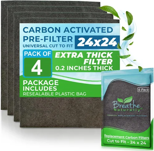 Miniatura 28 de Breathe Naturally Corte Universal para Adaptar Filtro de Aire de Carbón Activado – Filtros de Carbón de Repuesto – Lámina de Carbón de Prefiltro