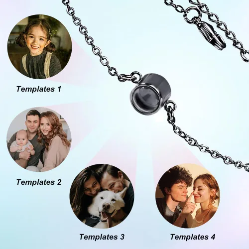 Miniatura 2 de Pulsera personalizada con imagen en el interior, pulseras de proyección con fotos, regalos de aniversario para mujeres, pareja, novia, novio