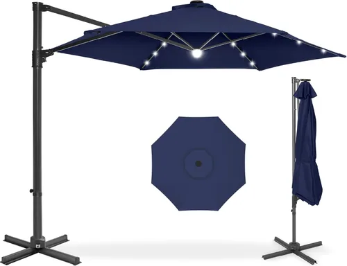 Miniatura 30 de Best Choice Products - Paraguas solar LED de 10 pies para colgar en el mercado o patio Gris