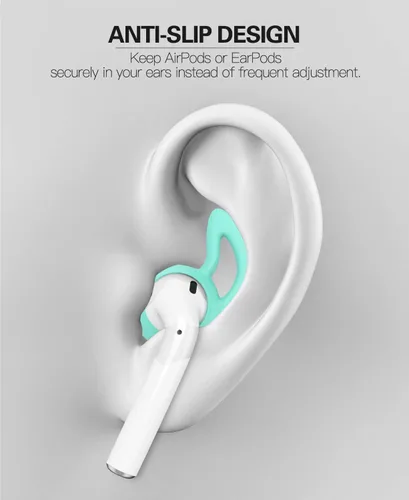 Miniatura 5 de 5 pares de almohadillas de silicona compatibles con AirPods 1 y 2, almohadillas antideslizantes y anticaídas de silicona suave para auriculares