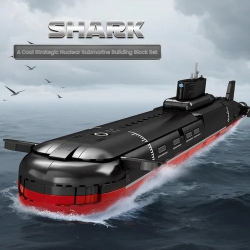 Miniatura 2 de Reobrix Juego de construcción de submarino nuclear para adultos, kit de modelo de submarino nuclear de clase tifón, decoración coleccionable