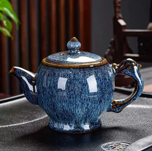 Miniatura 2 de CHANJOON Juego de té chino de cerámica Kung Fu, juego de té para adultos de 9 piezas, juego de té de la tarde, juego en caja de regalo perfecto