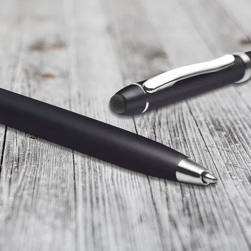 Miniatura 7 de DISCOUNT PROMOS Twist Action - Juego de 10 bolígrafos de plástico para el trabajo, bolígrafos geniales para escribir, tinta negra, color negro
