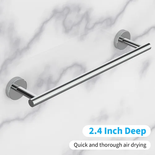 Miniatura 5 de Cilee 2 Piezas Barra de Toalla de Baño de Cromo Pulido, Barra de Toalla Doble de 24 Pulgadas, Portarrollos de Toalla de Baño de Acero Inoxidable