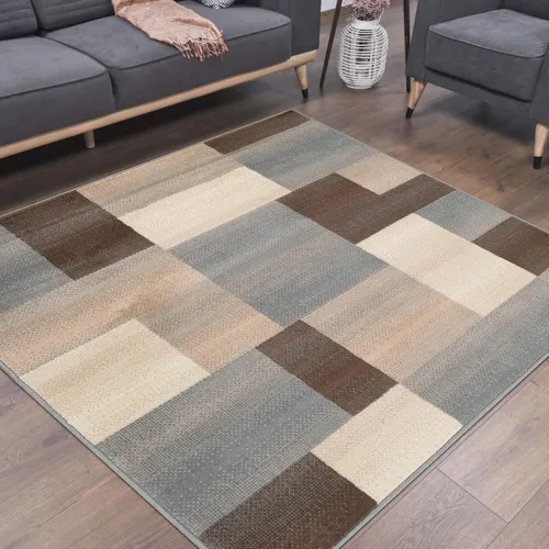 Miniatura 15 de Superior alfombra de área de la colección diseñador Clifton, 8 mm de altura de apilado, con respaldo de yute, diseño geométrico contemporáneo, Beige