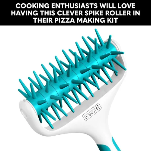 Miniatura 5 de Orblue Perforador de Masa de Pizza, Rodillo de Pastelería con Pinchos, Herramienta de Perforación de Pizza para Cocina Doméstica y Comercial - Azul