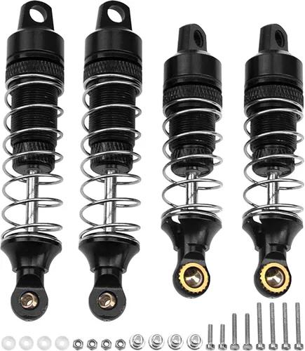 Paquete de 4 amortiguadores Vgoohobby Suspensión delantera y trasera compatible con 1/18 losi Mini T 2.0 Mini-B 2WD RC Stadium piezas de Negro