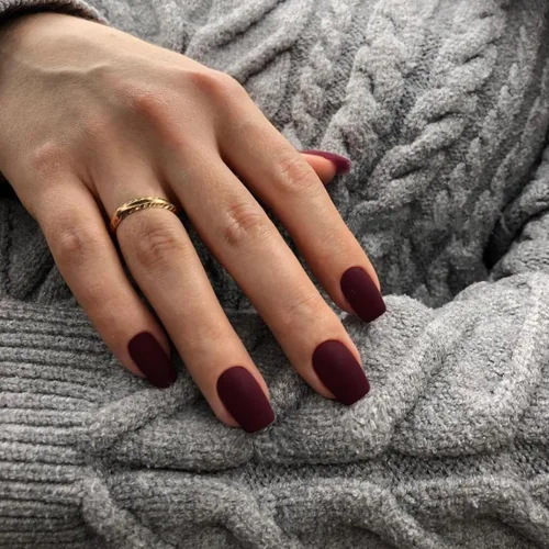 Miniatura 15 de KQueenest 30 PIEZAS Uñas Postizas Vino Rojo Oscuro, Uñas Cortas y Medianas Cuadradas, Uñas Acrílicas Burgundía, Uñas Postizas de Color Sólido, Uñas