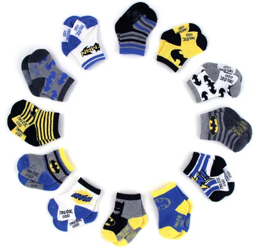 Miniatura 4 de DC Comics Baby Boys and Girls Socks - 12 Pack Batman, Wonder Woman, Superman, Justice League, Super Girl Socks (0-24M)