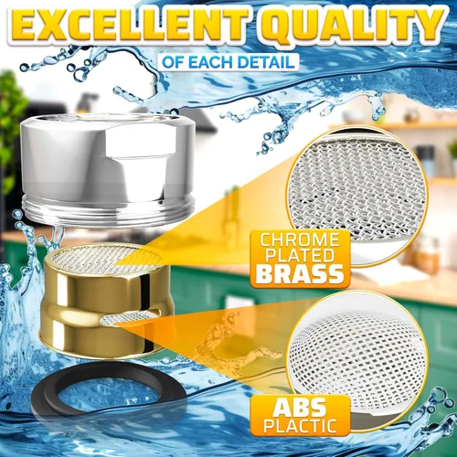 Miniatura 4 de 4 piezas de repuesto de aireador de grifo de baño, 15 pulgadas/16 pulgadas, 0.945 in, accesorio de fregadero de baño de cocina aireador de alto