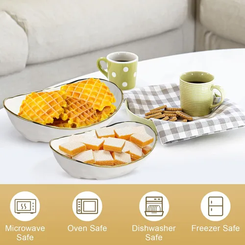 Miniatura 7 de Frutero para encimera de cocina, cesta de frutas de cerámica de dos niveles, soporte para frutas y verduras frescas, bandejas modernas para servir