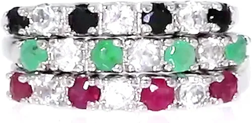 Miniatura 5 de Ross-Simons 1.50 ct. t.w. Multi-Gemstone Jewelry Set 3 Rings in Sterling Silver