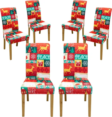Miniatura 20 de Juego de 4 fundas elásticas para sillas de comedor, fundas elásticas para sillas de comedor, fundas para sillas de comedor, fundas protectoras