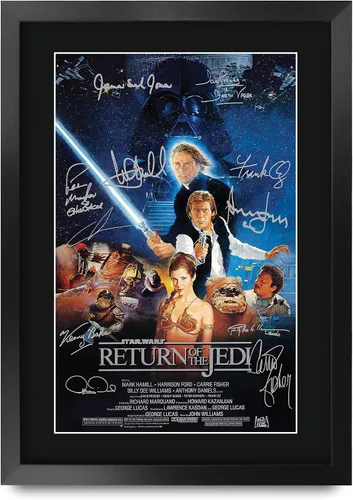 Miniatura 44 de HWC Trading Star Wars Episodio 1 La Amenaza Fantasma Regalos Presentación Impresa Autografiada Montaje para Fans de Recuerdos de Películas - 16" x