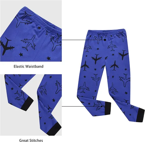 Miniatura 4 de KikizYe Conjunto de pijama para niños pequeños y grandes, pijama 100% algodón