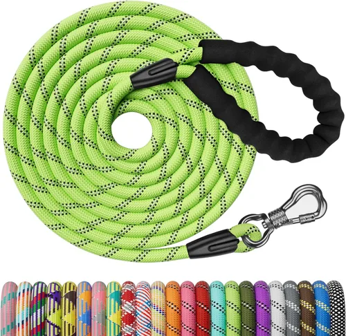 Miniatura 25 de NTR Correa Larga para Entrenamiento de Perros, Correas de Perro de 100 Pies para Perros de Razas Grandes con Gancho Giratorio Bloqueable y Mango