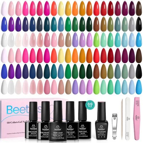 Miniatura 28 de Beetles - Juego de esmaltes de uñas de gel, 20 colores, colección Cozy Campfire Shade, juego de esmaltes de gel naranja, amarillo, verde, marrón