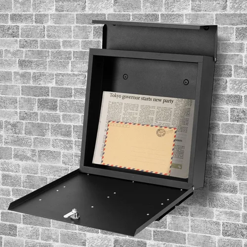 Miniatura 5 de Buzón de Pared con Cerradura y Llaves, Buzón de Seguridad con Llavero para Exterior de la Casa, Buzón de Correo con Cerradura, Buzón de Metal