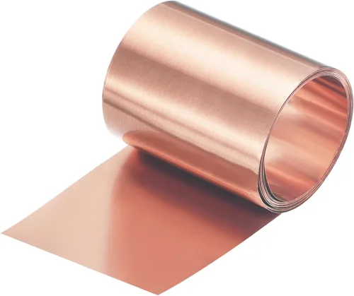 Miniatura 85 de uxcell Rollo de lámina de cobre de 78.740 in x 0.394 in x 0.001 in, 99.9% de tira de cobre puro de cobre intermitente placa de lámina de metal