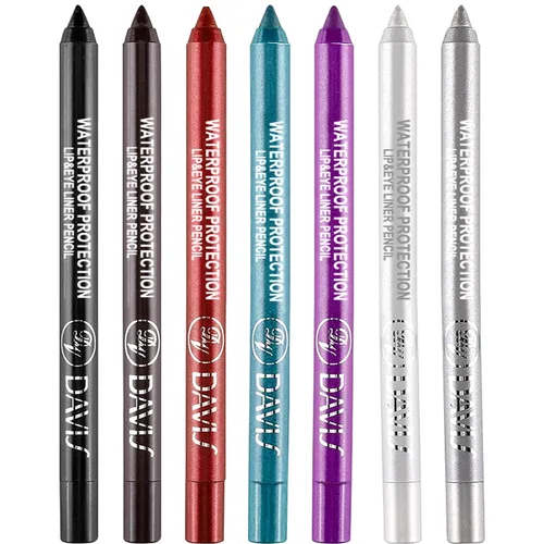 Miniatura 12 de LemonSac Juego de 15 lápices delineador de ojos coloridos, lápiz sombra de ojos, delineador de ojos con brillo metálico perla y mate para mujeres
