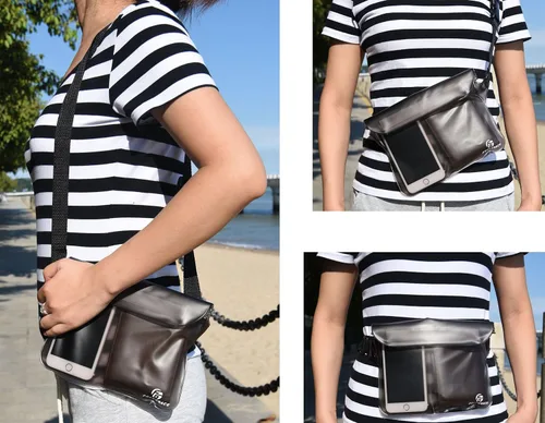 Miniatura 4 de Freegrace Juego de bolsas impermeables con correa para la cintura/funda para mantener tu teléfono y objetos de valor secos y seguros. Bolsas secas